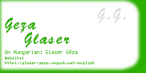 geza glaser business card
